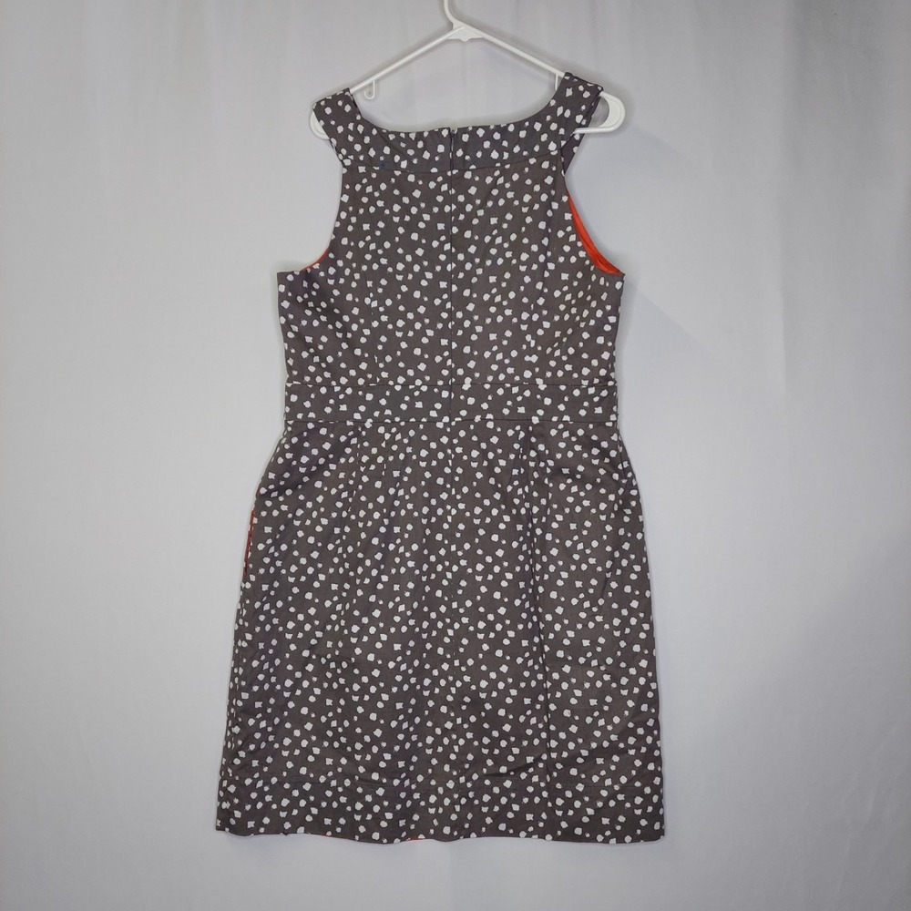 Robbie Bee Sleeveless Dress 18 Gray Polka Dot A-Line Pocket Zip Pinup Old Money - Picture 2 of 11
